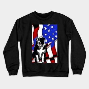 Patriotic Border Collie Crewneck Sweatshirt